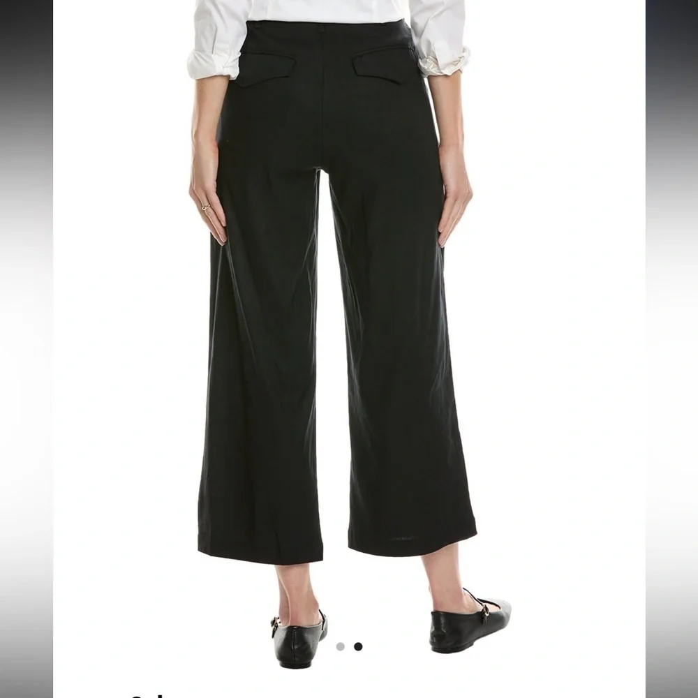 Rag & Bone Dylan Pant Cropped Linen Blend Black Women’s size 16 Wide Leg